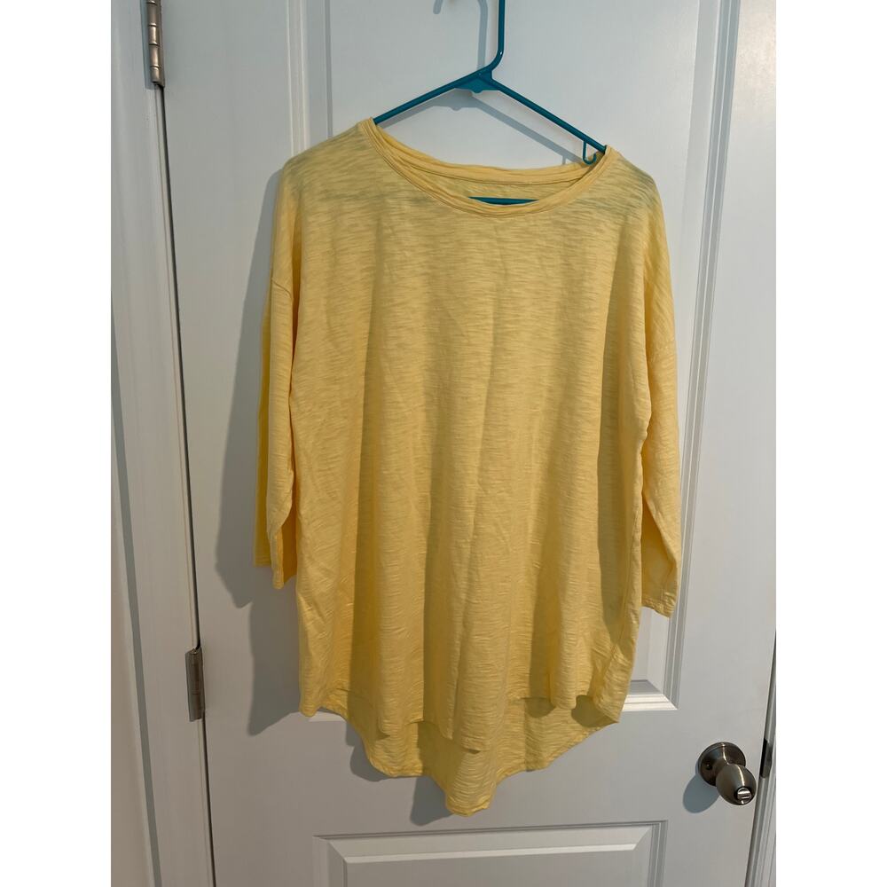 Chico’s Yellow Cotton Top – Size 2 (US Large 12/14)